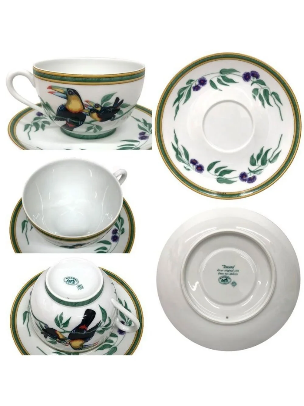 Hermes Geki Toucan Cup & Saucer C S Large Bowl Cafe Au Lait Soup